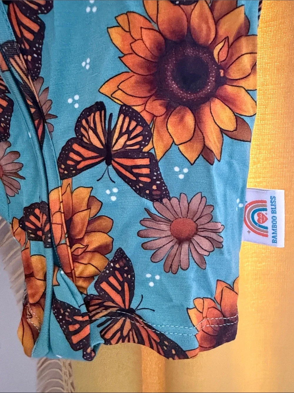 Bamboo Bliss Sunflower & Butterfly Short Zippy 2T NWT